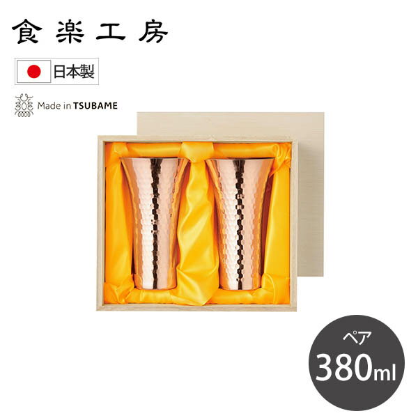 Rakuten - 食楽工房 純銅ビアカップ380ml 2PCセット (CNE970) 銅 ペア 晩酌 お祝い ギフト 酒器 鎚目 高級感 オシャレ ちょいのみ お酒 冷たい 新潟県 燕市 燕三条 Made in TSUBAME【日本製】