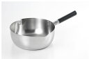 プロ仕様 三層鋼行平鍋24cm(YK-255)3.6L 18-10ステンレス 目盛付 注ぎ口付 使いやすい 雪平 片手鍋 和食 IH対応 ギフト【日本製】