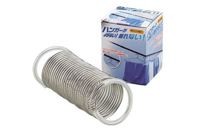 ハンガーがよらない!離れない!(KS-2636)ステンレス 洗濯 ランドリー 物干し竿 外干し バネ式 安全 便利..
