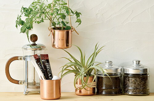 銅製植物POT ミニストッカー Cu-RASU(4598)植木鉢 ウォール 壁飾り インテリア ア...