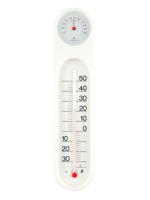 温湿度計PC オーバル ホワイト(48927)シンワ シンプル 温度計 湿度計 室温調節 体調管理 熱中症対策