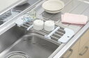 デイズ シンクスライド調理台M(DS-02)ホワイト ステンレス 水切り シンクラック 伸縮 耐荷重3kg アイデア スペース 有効活用【シンク幅35cm~53cm】