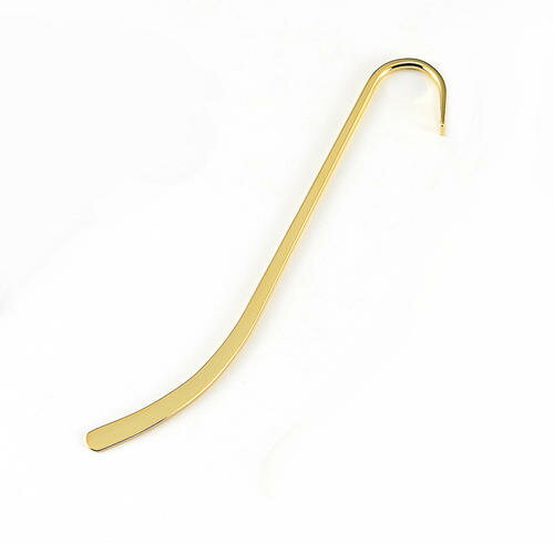 スリムブックマーカー(金メッキ)(0403007)ステンレス製 シンプル フラット しおり オリジナル チャーム カスタム【日本製】【メール便対応】