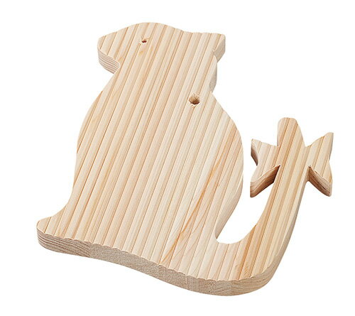 キッチン・ズー トリベット ネコ(59006)ひのき 檜 ウッド ボード 天然木 鍋敷き 猫 ねこ 雑貨【日本製】