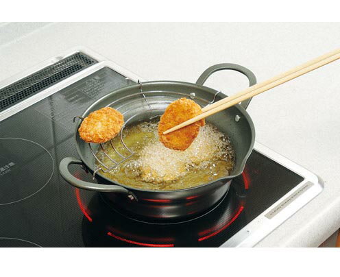 縁 広口揚げ鍋アミ付22cm(EN-W22W)...の紹介画像2