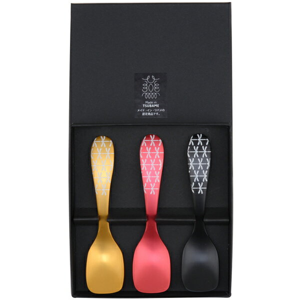 Rakuten - ルリール アルミアイススプーン3pcs トンボVer(PS-6207)(レッド・ゴールド・ブラック)アイスクリーム セット 溶かして おいしく 熱伝導 使いやすい 燕 ギフト 和風 和柄 秋【日本製】