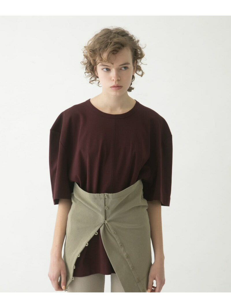 Rakuten - puff shoulder big tee LAATO ラート トップス カットソー・Tシャツ ブラック ブラウン【送料無料】[Rakuten Fashion]
