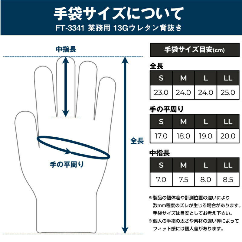 『COVERWORK bisline 業務用 13gウレタン背抜き 1双組 FT-3341 』[手袋 ウレタン 薄手作業 DIY グローブ 倉庫 アウトドア 自動車 機械 運送 大工]