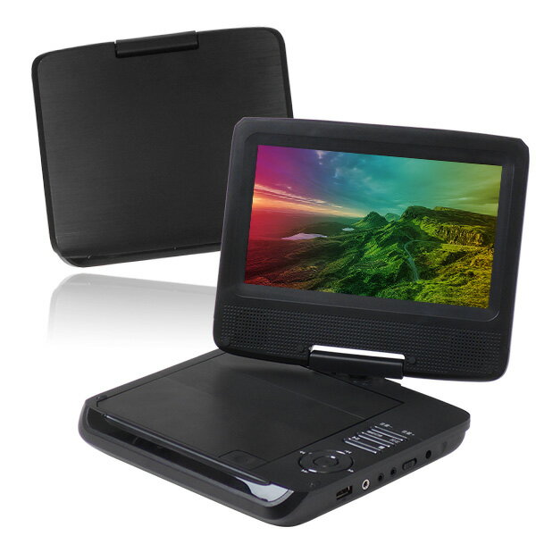 ポータブルDVDプレーヤー 7インチ AC/DC/充電電池対応 DVDプレーヤー 7型 回転液晶 AC DC 電池 リモコン 車載 車 屋外 【送料無料】 ###DVDプレーヤ700###
