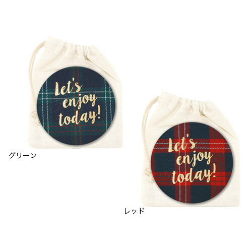 【缶バッジみたいなミラー】ヘイリー ミラー チェック（グリーンorレッド）《おしゃれ/大人/かわいい/可愛い》