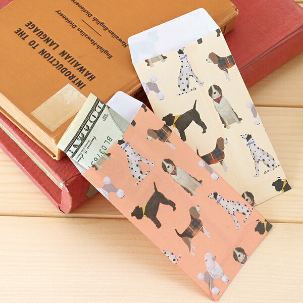 ぽち袋 5枚入り ドッグ (ホワイト/グリーン/ピンク)《お年玉/封筒/おしゃれ/大人/かわいい/可愛い》【..