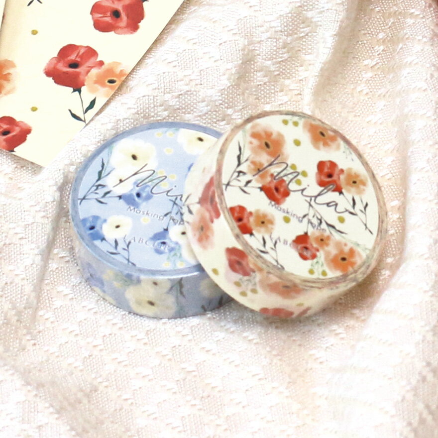 マスキングテープ ミラ 《ギフト/スケジュール帳/カード/スクラップブック/ラッピング/花柄/おしゃれ/大人/かわいい/可愛い》【ラボクリップ】