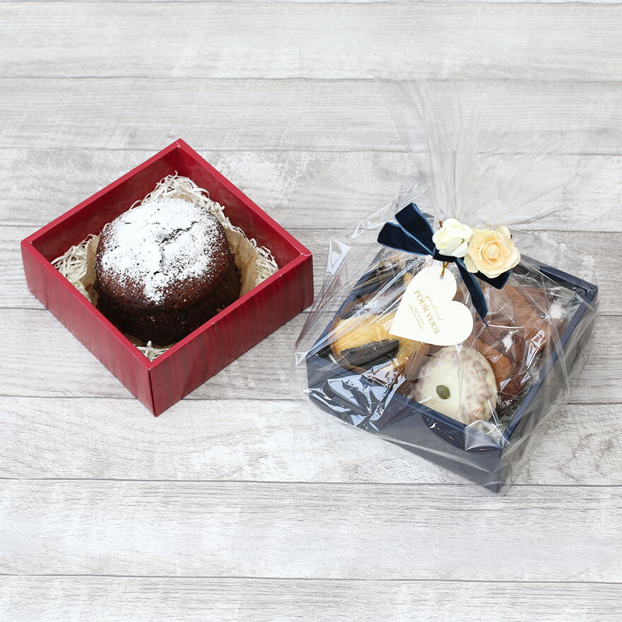 ４号程度の小さめケーキ向きのサイズクリスマス バレンタイン ホワイトデー ラッピング セット ギフト 箱 Opp袋 紐付きミニカード リボン付きタイ 花付タイ付き 大人 かわいい おしゃれ 透明袋 お得な情報満載 Kit Box ボックスキットm ギフトラッピング 可愛い
