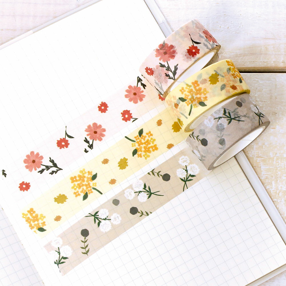 ラ・レコルト/マスキングテープ《花柄/ギフト/スケジュール帳/カード/スクラップブック/ラッピング/おしゃれ/大人/かわいい/可愛い》【ラボクリップ】