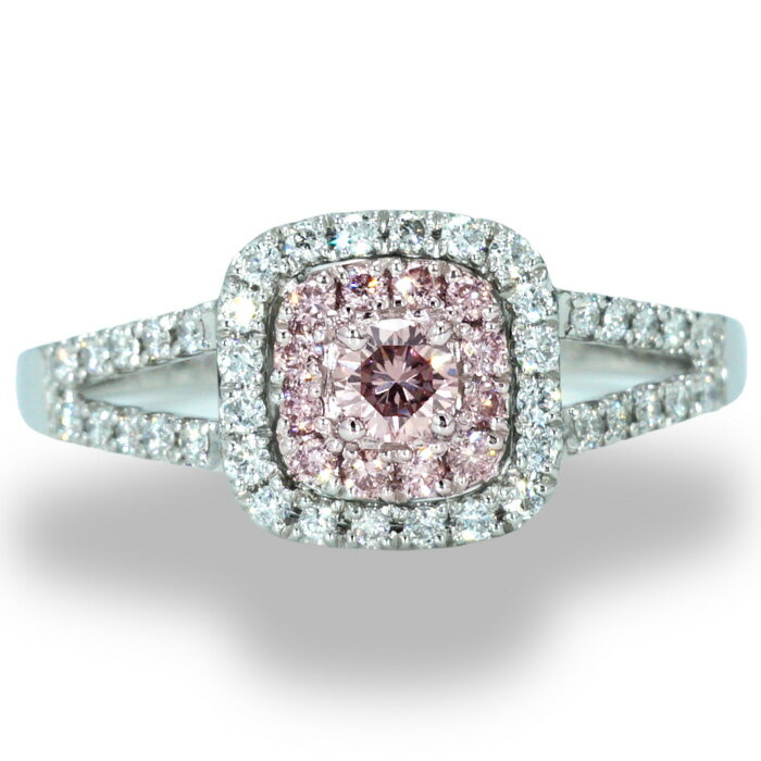 ピンクダイヤモンド 0.096ct Fancy Pink,SI1　ピンクダイヤモンド プラチナ900 リング (R-278) DGL鑑定書付き 婚約指輪 エンゲージ 記念日 プレゼント レディースジュエリー リング 指輪