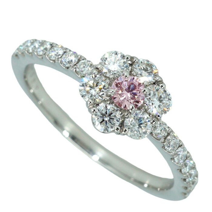 【0.095ct ファンシーピンク VVS1】アーガイルダイヤモンド ダイヤモンド 0.50ct UP プラチナ900 ハロ リング(R100281) レディースジュエリー リング 指輪 婚約指輪 エンゲージ プレゼント