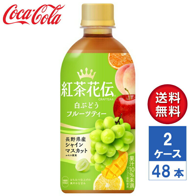 【メーカー直送】紅茶花伝 クラフティー 白ぶどうフルーツティー 440ml PET 2ケース(48本入)【送料無料】