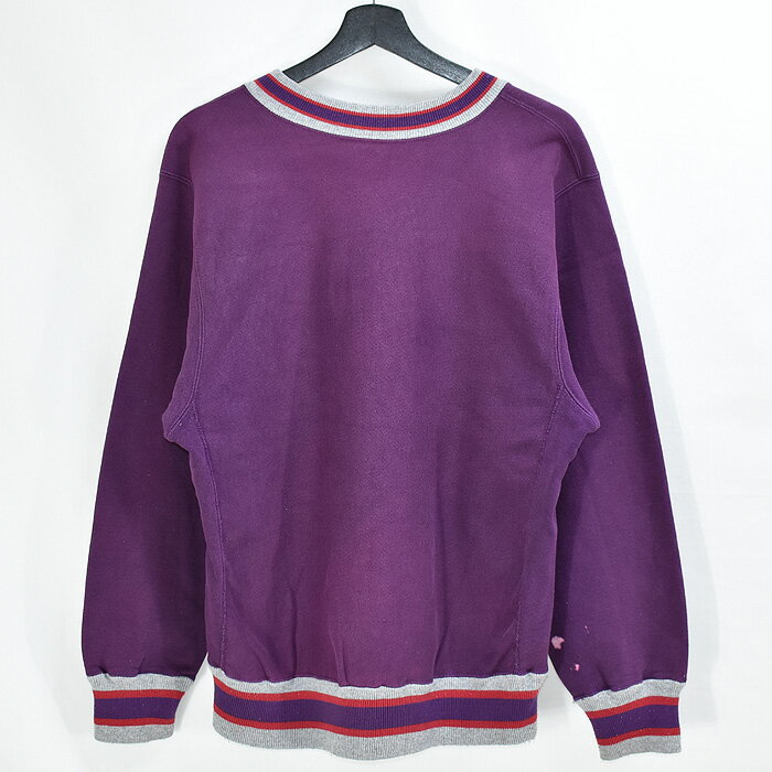 【中古】Champion リバースウィーブ ロゴ刺繍 Vネックスウェット USA製 海外直輸入USED品