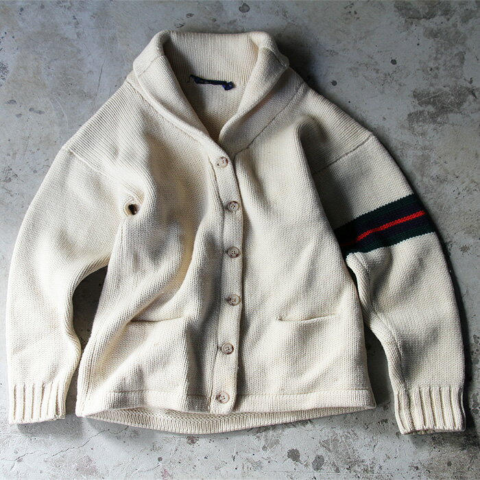 【中古】 90's Ralph Lauren ショールカラー ニット カーディガン 海外直輸入USED品