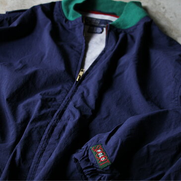 【中古】90's Polo by Ralph Lauren ナイロンジャケット リブブルゾン 海外直輸入USED品