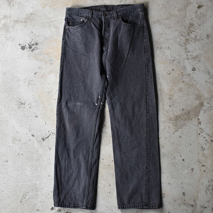 【中古】90's Levi's “501” ブラック デニムパンツ 実寸(W33×L29) 海外直輸入USED品