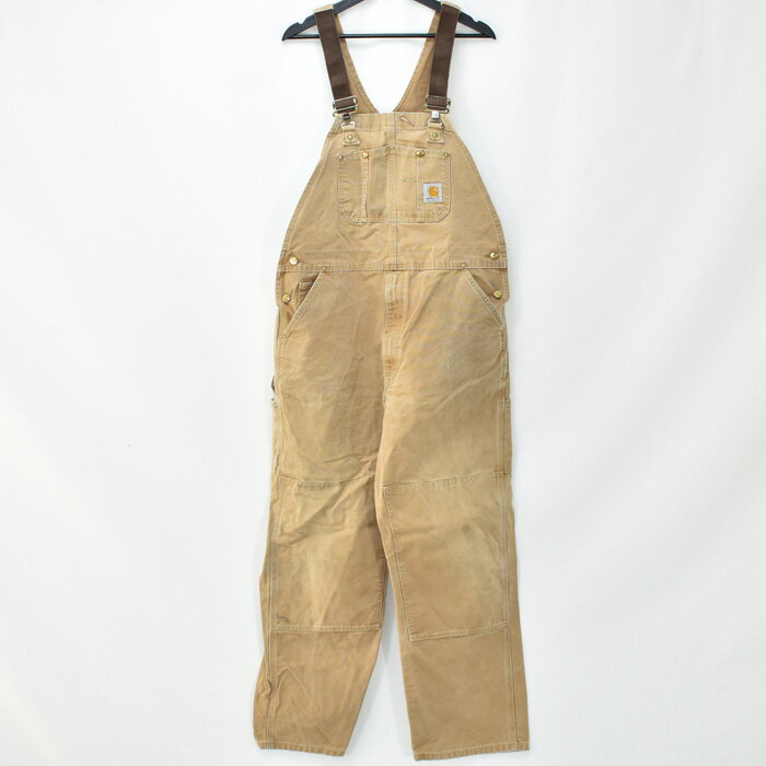 【中古】90's Carhartt ダックビブ ダブルニー オーバーオール 実寸(W40×L29) 海外直輸入USED品