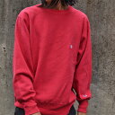 【中古】90's　Champion/チャンピオン 目付き！ RED RWスウェット　USA製　221009 - L - レッド