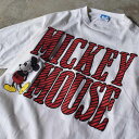 80’s　 Disney/ディズニー ”MICKEY MOUSE” Tee　USA製　220903 - L - ホワイト