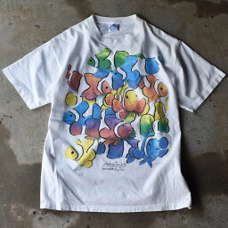 【中古】90's　Amberjack's Bayside Bar & Grill “カクレクマノミ” アニマルプリントTシャツ　USA製　230528