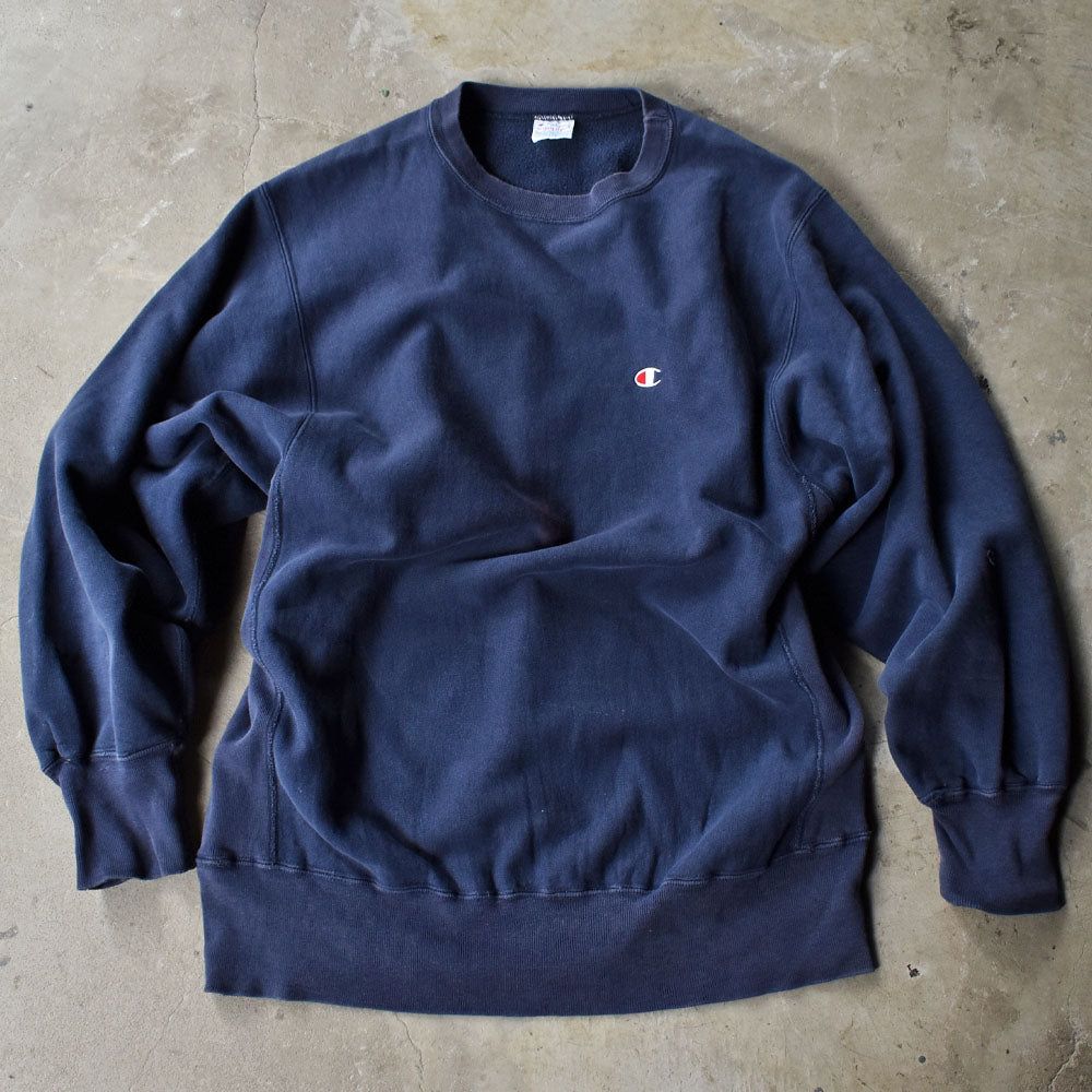 【中古】90’s Champion 目つき NVY RWスウェット USA製 231015