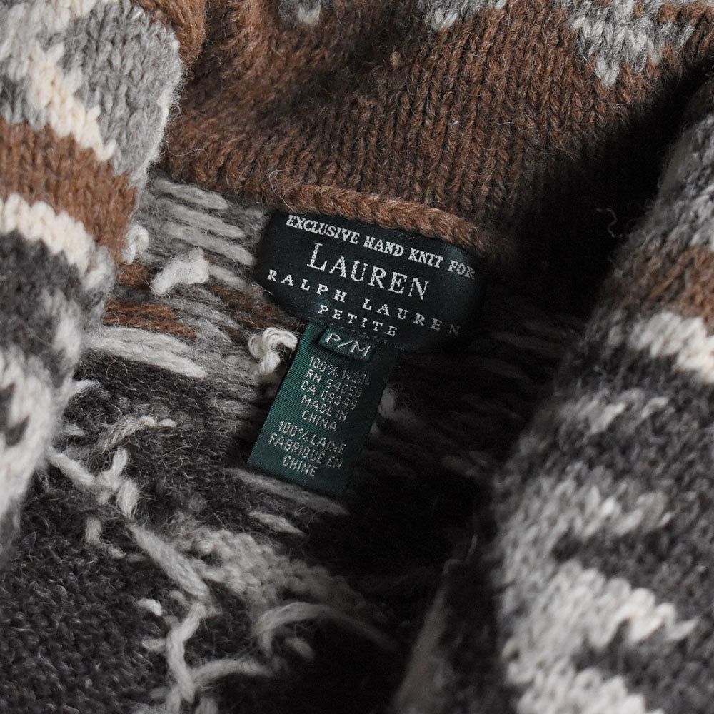 Lauren Ralph Lauren ネイティブ柄 ショールカラー ウール カーディガン 250315