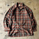 50's~ custom made cora feeley チェック柄ウールシャツ 240209H(4)