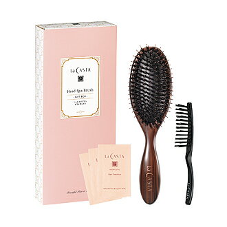 ラ・カスタ ヘッドスパブラシ ギフトボックス （ヘッドスパブラシ + 専用クリーナー+アロマエステ ヘアエマルジョン パウチ） 【ラ・カスタ lacasta シャンプー トリートメント オーガニック アミノ酸系 弱酸性 ノンシリコン アルペンローゼ】