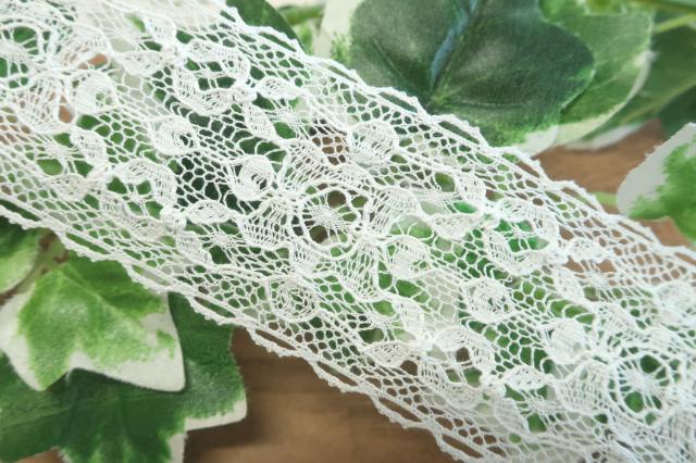 薄手で繊細な高級細番手レース トーションレース　1m単位 36mm幅 オフホワイト　手芸　縁取り　装飾　日本製 ds5200