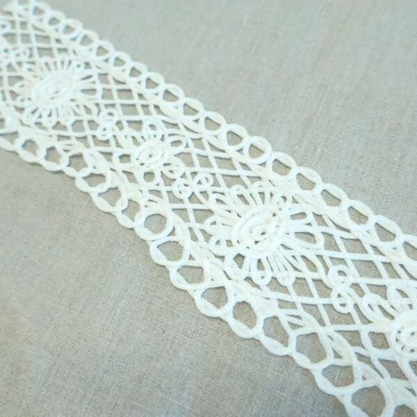 在庫処分！！ケミカルレース　6m巻（593750-8）オフホワイト