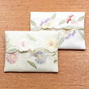 ミニティッシュケース 約9×12cm コード刺繍 撥水加工 上品 華やか 高級感 花柄 プレゼント