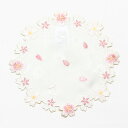 さくら刺繍&カットワークドイリー(花瓶敷き)約20cmR(円形)【ゆうパケット選択可】【10P26Mar16】