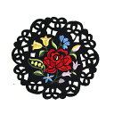 コースター 約12cmR カロチャ刺繍調 リシェリュー風カットワーク ハンガリーの民芸刺繍を現代の技術で再現 【ゆうパケット選択可】