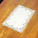 テーブルセンター 約25×35cm 【ゆうパケット選択可】 総柄刺しゅうのチュールレース ウィスパー【0301】