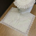 トイレマット 約65×54cm レース ローズ模様 ゴージャス ギュピールレース 水をはじく クラシカル 上品 滑り止め加工 高級感【20240201】(3)