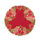 ドイリー 約30cm アレンジリボン 刺繍 花瓶敷き クリスマス 聖夜【ゆうパケット選択可】ギフト プレゼント