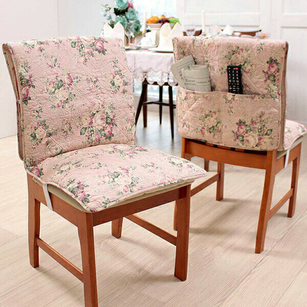 チェアシート 約45×130cm プリントコットン ポケット付き 便利 ダイニングチェア 花柄【2023CL】