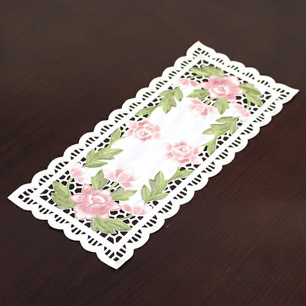 テーブルセンター 約20×40cm ピオニー 花瓶 オブジェ 敷物