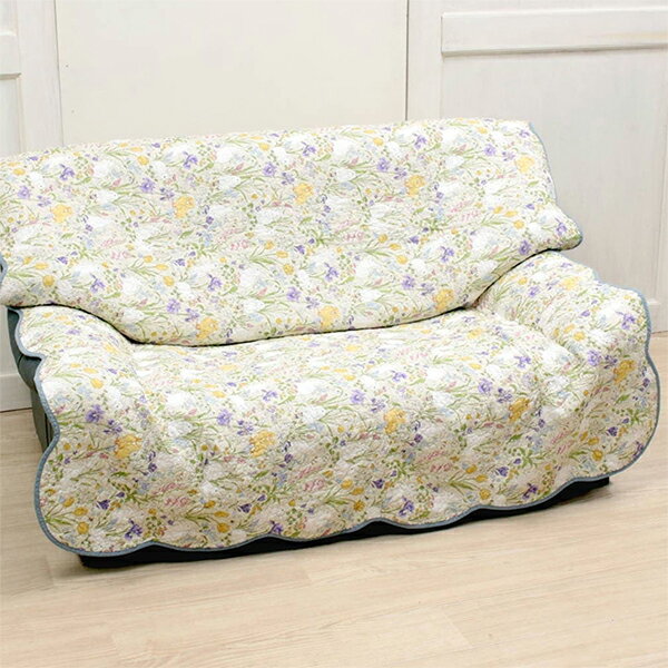 コットンキルト マルチカバー 約135×195cm [Lapin Quiltine] マット ラグマット カーペット 絨毯 リビ..