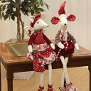 クリスマスドール お座りネズミ 約42.5cm