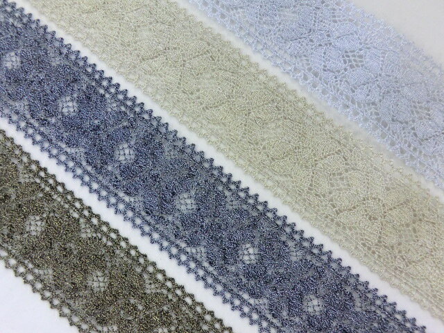 激安！！ 50mm幅マットなラメトーションレース(日本製）4色展開☆1m〜（1545）