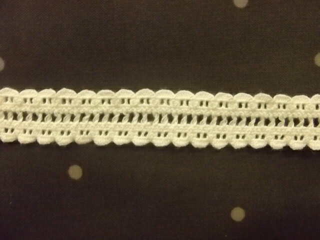 トーションレース 手芸　ふんわりやわらか♪　14mm幅オーガニックコットンストレッチレース　ゴム入り ..