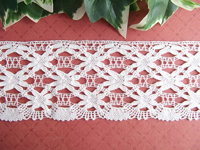 55mm幅　トーションレース　オフホワイト　　1m単位(日本製）(1153)