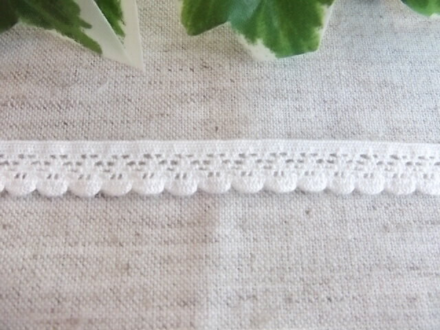 ストレッチトーションレース 10mm巾　オフホワイト　1m単位　（10062-S）手芸のサムネイル