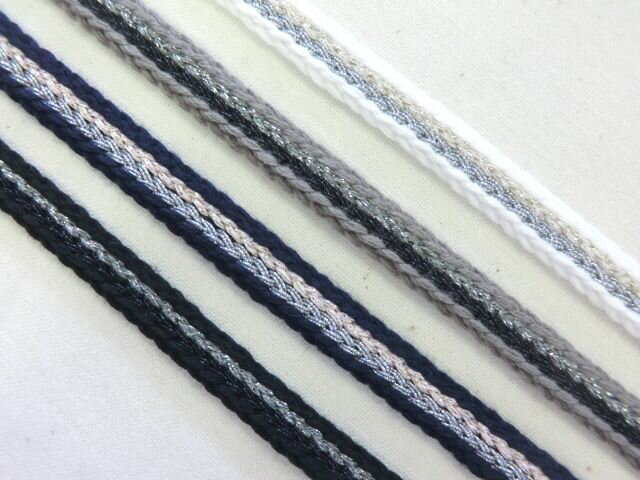 新商品！！ラメブレードトーションレース　　手芸 1m単位　8mm幅 4色展開(日本製)lf-30183